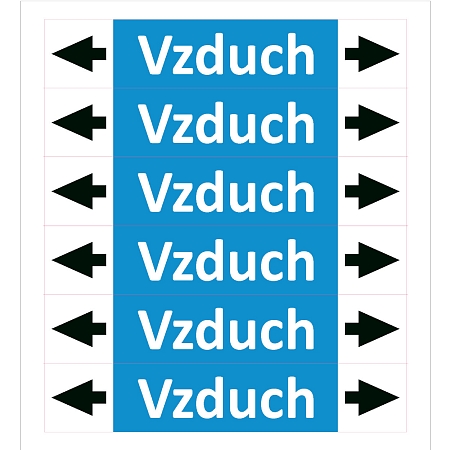 Značení potrubí ISO 20560, vzduch